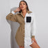 Spliced top pocket long-sleeved chiffon shirt
